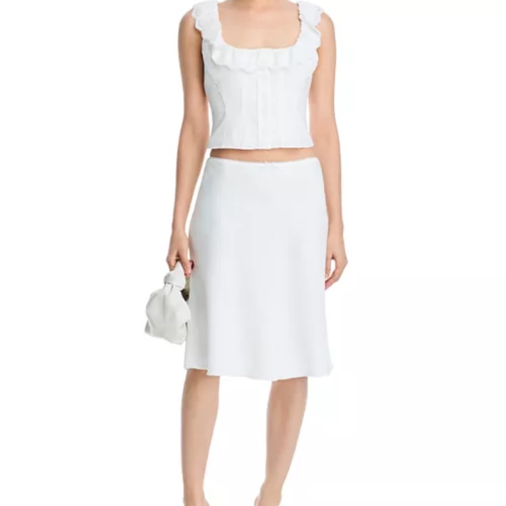 Danielle Guizio White A-Line Knee-Length Skirt